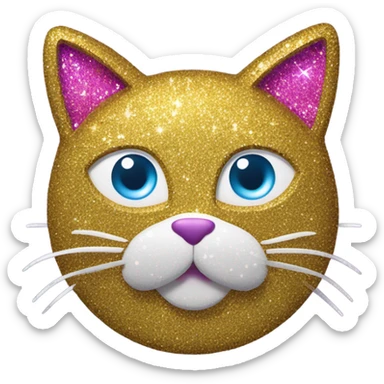 a cat made of glitter glue sticker