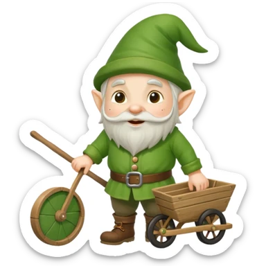 gnome with wheelbarrow sticker