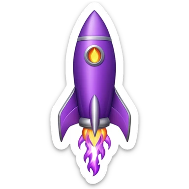 purple rocket purple flame sticker