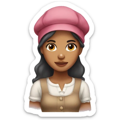 A mixed girl wearing a bonnet sticker