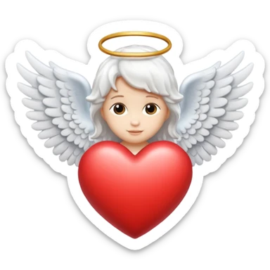 heart with angel wings sticker