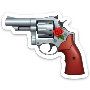 revolver shooting roses sticker