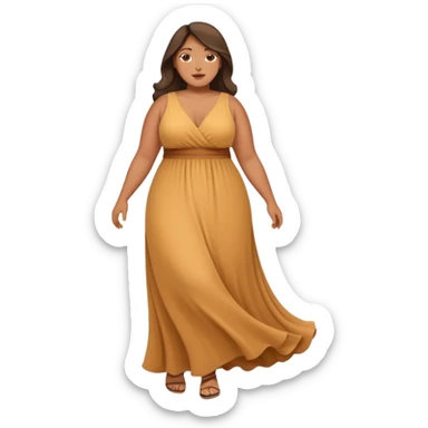 A plus sized woman in a maxi dress sticker