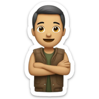 Homme qui fait peace avec ses doigts  sticker