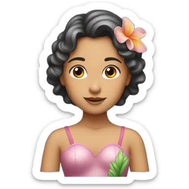 Niña disfrazada de sirena  sticker