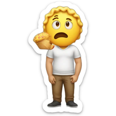 Guy thinking about food sticker