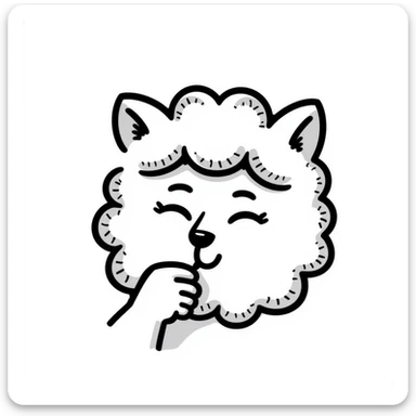 A furry thinking emoji sticker
