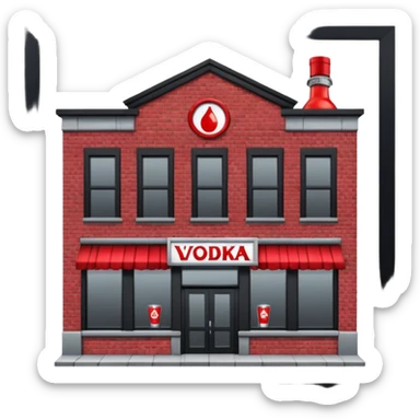 The dark building of the vodka store sticker