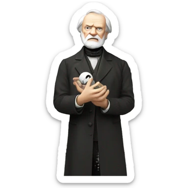 Victor Hugo holds a cathedral in his hands sticker
