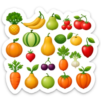 Fruits and vegetables logo for company sticker