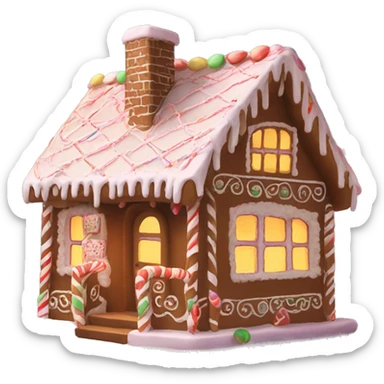 Aesthetic cozy gingerbread house sticker