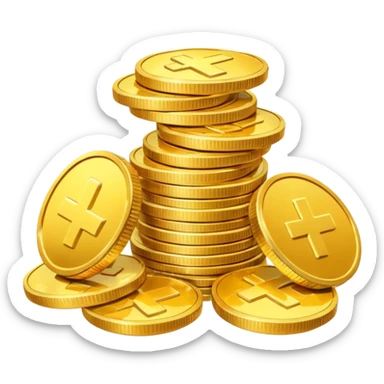 a lots of coins sticker