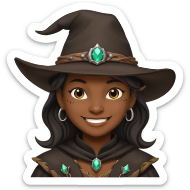 i want a dragonborn black witch cowboy hat and smirk smile sticker