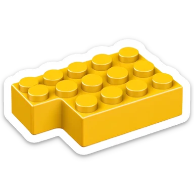 yellow LEGO brick, simple and iconic sticker
