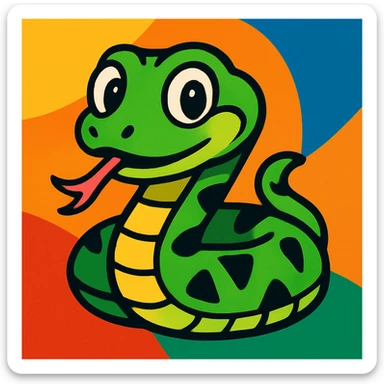 A viper emoji in Vibrant Toon style. sticker