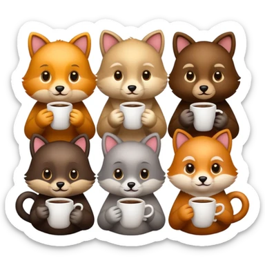 animaux qui prennent le café sticker
