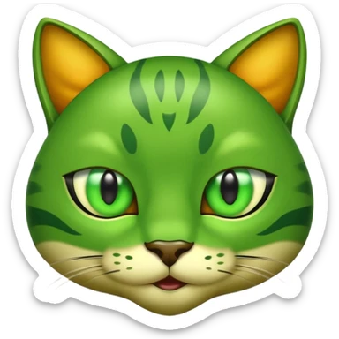 Emoji of my beautiful big Green Cat eyes shaped sticker