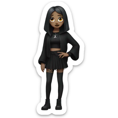 goth girl shrug sticker