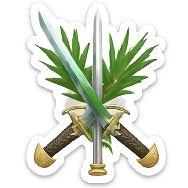 The emblem of the Kingdom of Saudi Arabia: the two swords and the palm tree sticker
