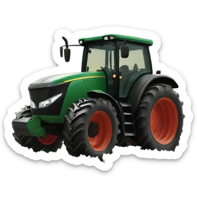 tractor black in field sticker