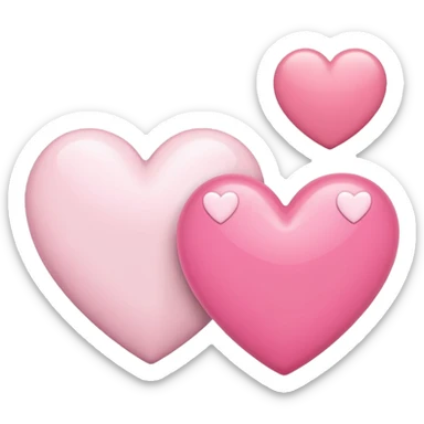 corazones blancos  y rosado sticker