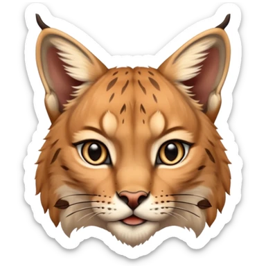 A high-resolution photo-realistic digital illustration of a baby lynx, chest upward A high-resolution, photo-realistic digital illustration of a majestic young Eurasian lynx, shown from the shoulder upwards with lynx markings, zoomed out sticker