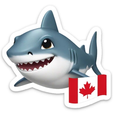 Baby shark with Canada flag sticker