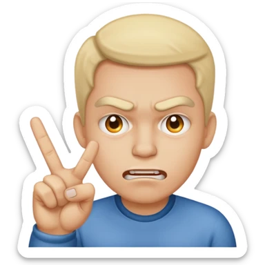 2 middle fingers stuck up with a mad face  sticker