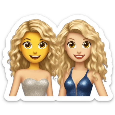 Taylor swift and Shakira in a stage sticker