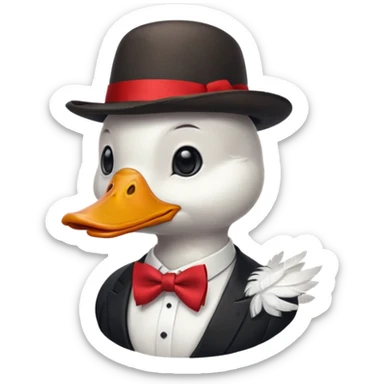 A cartoon very Italian duck sticker