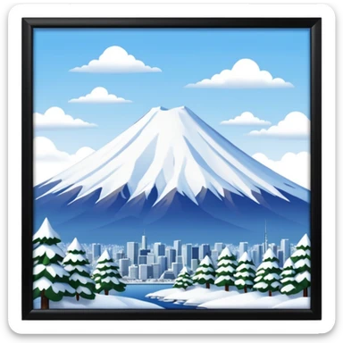 winter mountain tokyo sticker