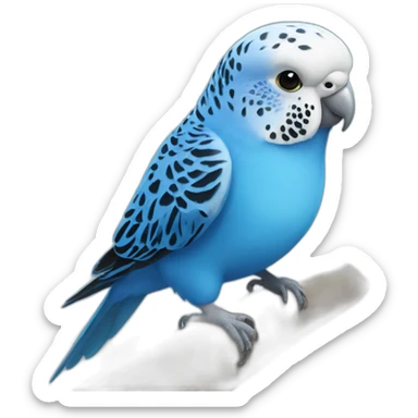 realistic blue budgie bird sticker