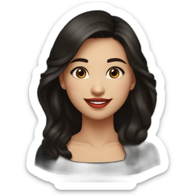 young-bashkir-woman-with-dark-brown-eyes,-dark-long-hair,-red-lips,-big-smile,-black-dress sticker