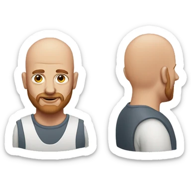 Fifty year man, little bit bald with a  very very very little beard redhair  sticker