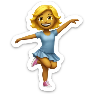  3d little girl emoji dancing like little miss sunshine sticker