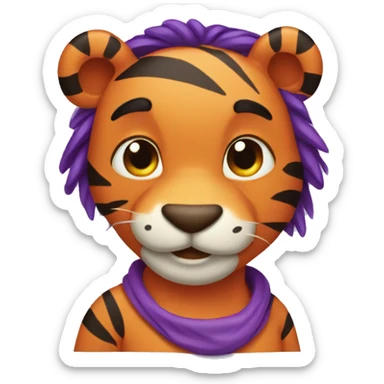 tigger with purple sweat sticker
