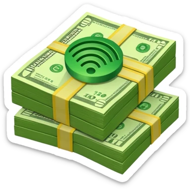 wifi money bill stack sticker
