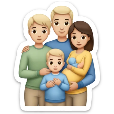 Famille 1 fils 1 bébé   1 mère 1 pere  sticker