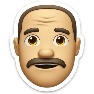 Raised eyebrows frowning mouth emoji sticker