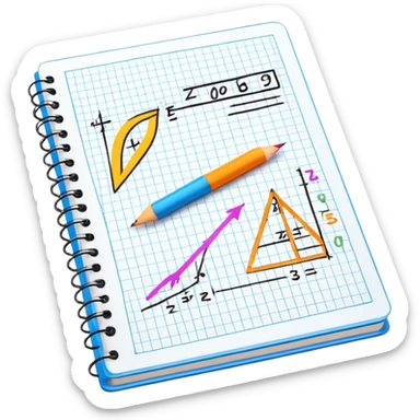 a notebook with lots of mathematical sketches sticker