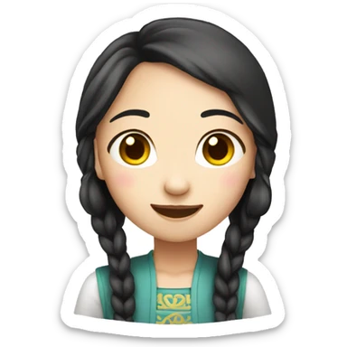 Chinese girl say Hi sticker