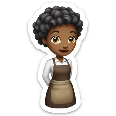Girl wearing apron  sticker