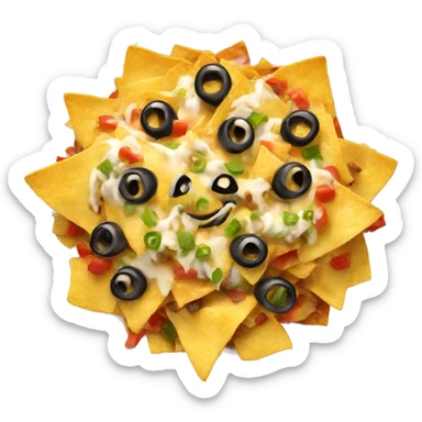 Supreme nachos on a plate sticker