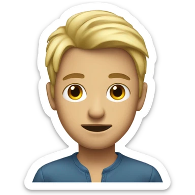 dirty blonde boy looking at viewer sticker