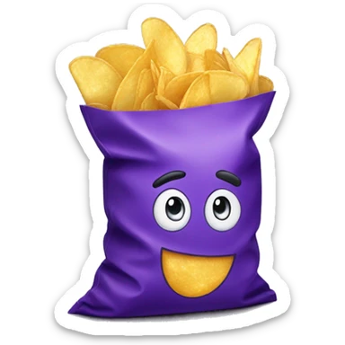 purple bag of chips sticker