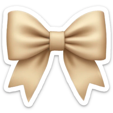beige bow sticker