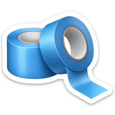 A roll of blue adhesive tape sticker