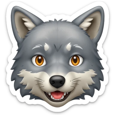 Grey wolf drooling looking at something he sees sticker