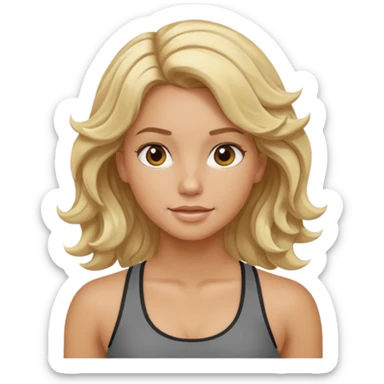 iOS 18 aesthetic wavy blondie girl gym sticker