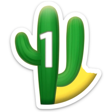 A yellow badge with an astethic catcus and number 1 on it sticker